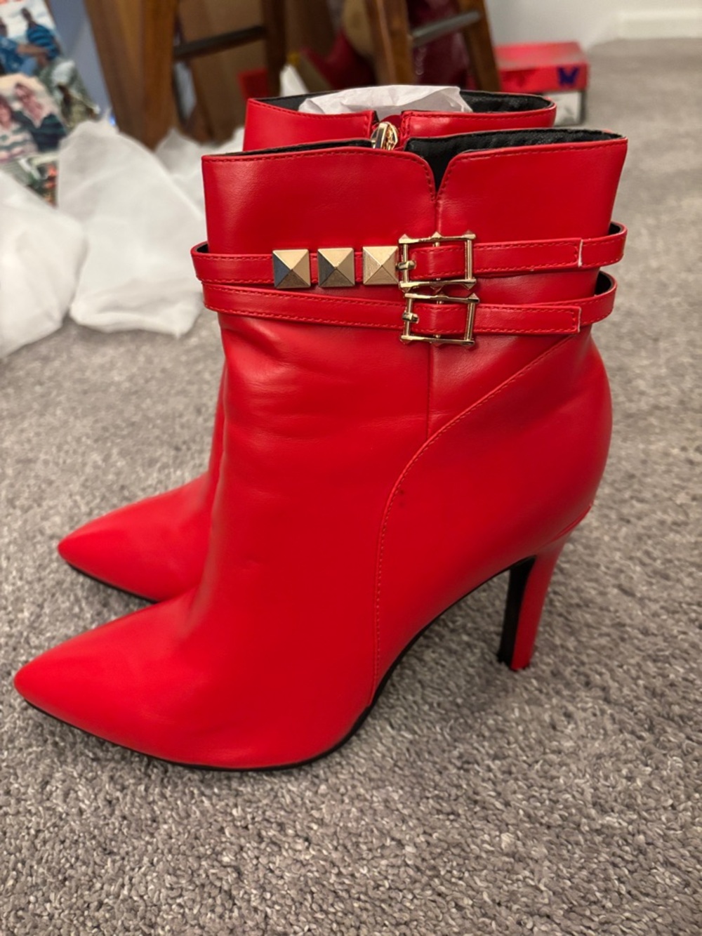 IDIFU Women's Fashion Buckle Ankle Boots Size 10